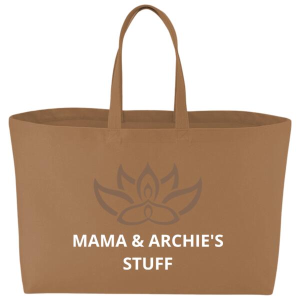 Over sized tote bag with lotus and personalisation Thumbnail