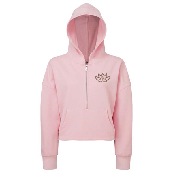 Cropped oversized quarter zip  hoodie. Thumbnail