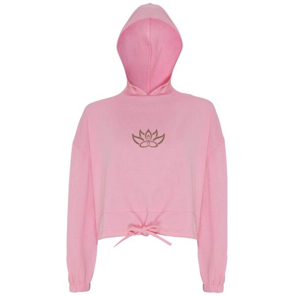 Oversized cropped hoodie with lotus. Thumbnail